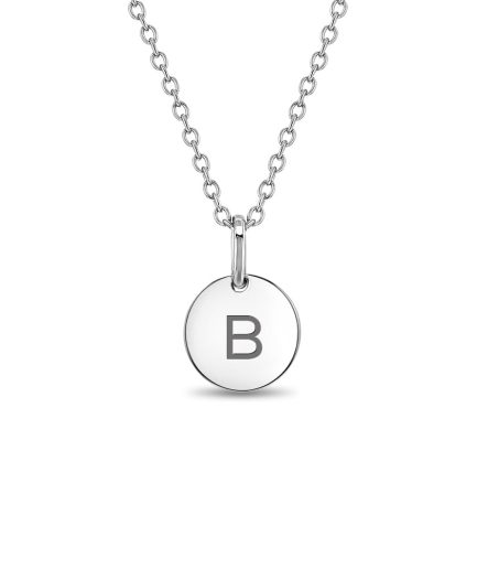 Small Monogram Circle Toddler/Kids/Girls Necklace - Sterling Silver